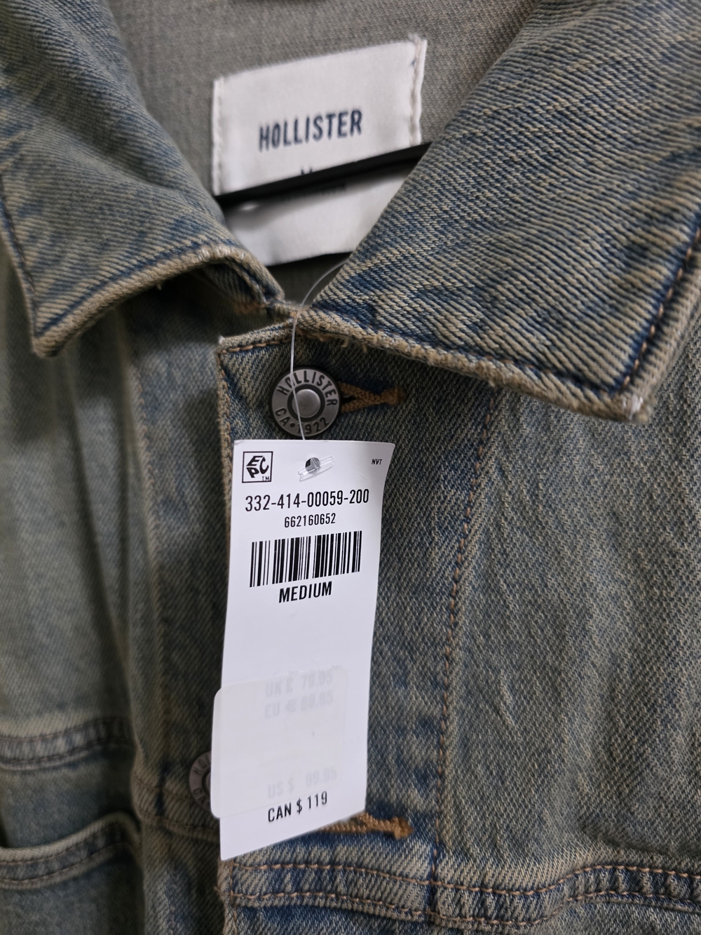 Hollister Light Wash Denim Jacket - Light Blue